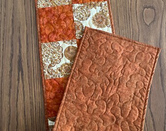 Table runner, brown table topper, 10”x37”. Free shipping