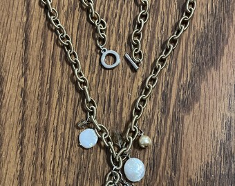 22" Handmade Beaded Necklace, Toggle Clasp Necklace, Elegant Gift for Women, Boho Chic Statement Necklace