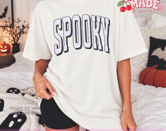 Spooky PNG | Distressed Halloween Design | Cute Retro Spooky Season Digital Download | Fall Sublimation Graphic for DIY Crafts