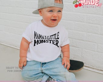Mama's Little Monster PNG, Black Kids Halloween Design, Cute Spooky Toddler Shirt, Distressed and Non Distressed Digital Download