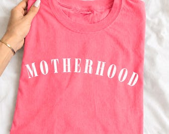 Motherhood PNG, White Minimal Mom Design, Distressed and Non Distressed PNG, Trendy Digital Download for Personal or Commercial Use
