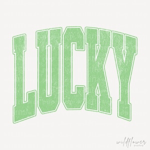 LUCKY Green PNG | Design med och utan nödsituation för St. Patrick's Day | Digital nedladdning för personligt eller kommersiellt bruk