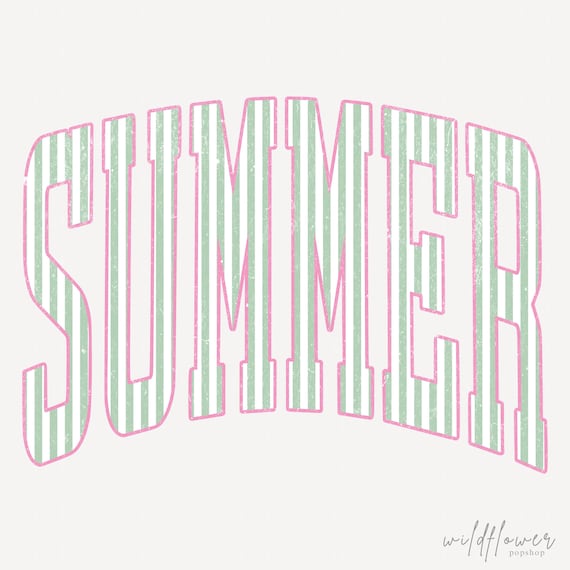 Summer Striped PNG | Distressed and Non-Distressed Stripe Retro Print Beach Vintage Design | Cute California Beachy Digital Download