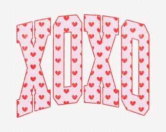 XOXO Valentines PNG | Heart Filled Distressed & Non-Distressed | Cute Coquette Valentine Digital Download for Shirts, Mugs and Gifts