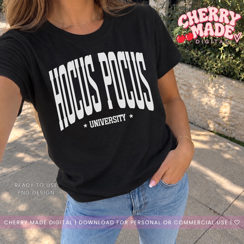 Hocus Pocus University PNG | Distressed & Non-Distressed Versions Witchy Halloween Digital Download Cute Spooky Retro Graphic for DIY Crafts image 1