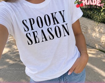 Spooky Season PNG | Black Distressed Halloween Design | Cute Retro Spooky Season Digital Download | Fall Sublimation Graphic for DIY Crafts