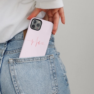 Handy Hülle, Nursing Medizin Herzschlag Puls iPhone Pink Krankenschwester Studenten Geschenk, Samsung Galaxy, Graduierung der Medizin, Tough Case