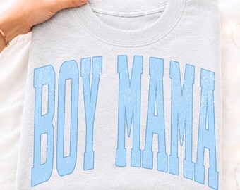 Boy Mama Azul Claro PNG / Gráfico de Vida de Mamá con Efecto Desgastado y Sin Desgastar / Descarga Digital para Camisetas, Regalos, Sublimación, Cricut Silhouette