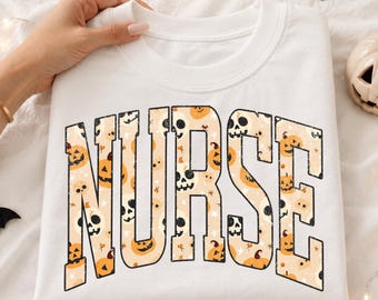 Cute Halloween Nurse PNG | Distressed & Non-Distressed Versions | Spooky Nurse Life Design | Fall Healthcare Worker Graphic Digital Download