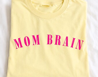 Mom Brain PNG, Hot Pink Mom Design, Funny Motherhood Graphic, Distressed and Non Distressed PNG, Digital Download Personal or Commercial Use
