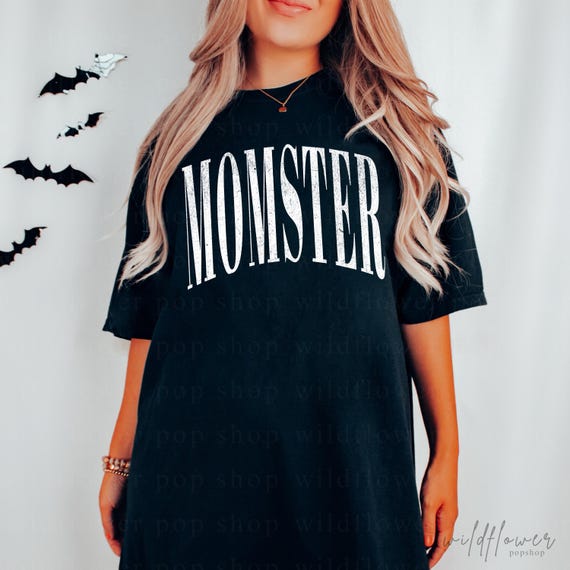 MOMSTER PNG | Distressed Halloween Family Design | Cute Retro Spooky Season Digital Download for Moms, Mother Fall Graphic