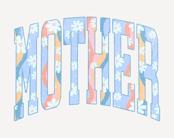 Diseño PNG de Madre Flor Groovy Verano / Diseño de sublimación desgastado y sin desgastar / Linda Mamá Descarga Digital para Camisetas, Mamás y Regalos
