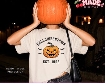 Halloweentown Est 1998 PNG, Halloween Varsity Design, Distressed Spooky Graphic, Digital Download Personal or Commercial Use