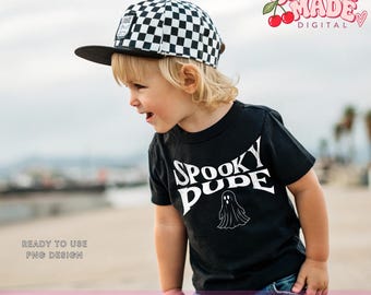 Spooky Dude PNG, White Halloween Design for Boys Kids Dads, Distressed and Non Distressed Spooky Season Digital Download