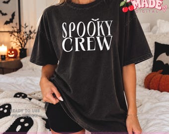 Spooky Crew PNG | Distressed Halloween Family Design | Cute Retro Spooky Season Pumpkin Digital Download | Fall Graphic Commercial