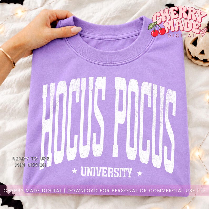 Hocus Pocus University PNG | Distressed & Non-Distressed Versions Witchy Halloween Digital Download Cute Spooky Retro Graphic for DIY Crafts image 2