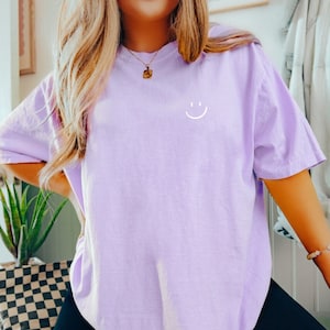 Cute Smiley T Shirt Oversized Soft Cozy Smile Tee
