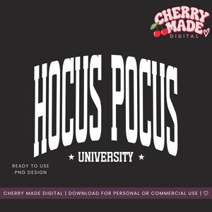 Hocus Pocus University PNG | Distressed & Non-Distressed Versions Witchy Halloween Digital Download Cute Spooky Retro Graphic for DIY Crafts image 3