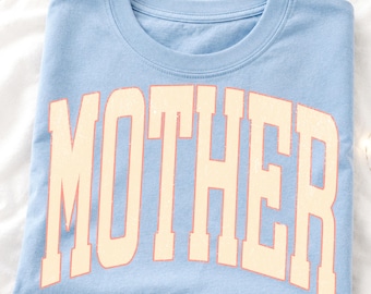 MOTHER Yellow and Orange PNG | Distressed & Non-Distressed Varsity Collegiate Style Mom Design | Digital Download Mother's Day Png