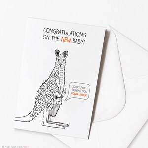 Neugeborene Karte - Känguru - Baby Pun - New Baby Card - Elternschaftskarte