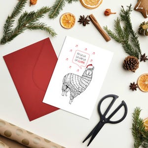 Funny Llama Christmas Card - Fa La La La La Llama