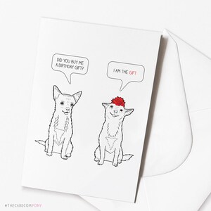 Carte drôle de chien - Carte d'anniversaire drôle - Je suis le cadeau - Chiens drôles