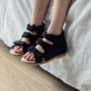 Orthopedic Sandals for Boys | Leather Arch Support Sandals with Velcro | Summer Shoes | EU 18–40