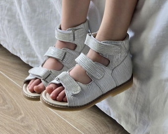 Handmade Orthopedic Leather Baby Sandals – Arch Support, Star Design, Kids Summer Sandals EU 18-36
