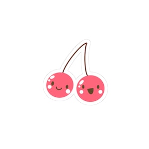 Cute Cherry Kiss-Cut Stickers, Fun Laptop Decor, Aesthetic Planner Stickers, Gift for Kids, Birthday Party Favors
