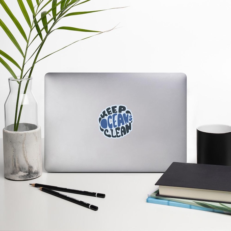 keep oceans clean Decal Sticker | Eco-Friendly Ocean Conservation Sticker | Save Our Seas | Ocean Lover Gift | Sustainable Sticker Gift |