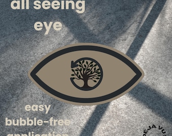 all-seeing eye Vinyl Decal Sticker | Sustainable Symbol | Tree of Life | Unique Spiritual Gift | Deja Vu Design Logo | Eco-Friendly Brand |