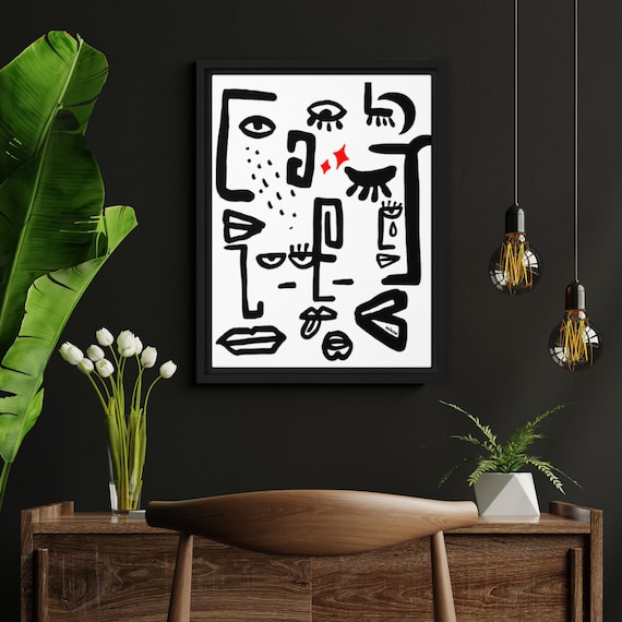 all faces align Cubism Framed Canvas Painting | Abstract Cubism Art | Expressionism Prints | Contemporary & Modern Emotional Artwork |