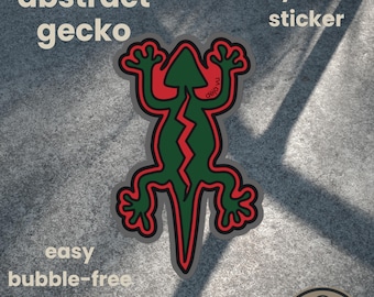 abstract gecko Decal Sticker | Keith Haring Inspiration Sticker | South American Reptile Design | Reptile & Lizard Lover Gift | Sustainable