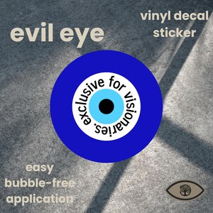 Adesivo decalcomania malocchio / realizzato esclusivamente per i visionari / Adesivo spirituale / Adesivo in vinile malocchio / Regalo di protezione dal malocchio / Unico /