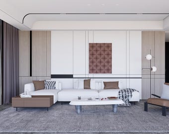Model 3d interior design furnitures for architectural renderings high quality finishes skp modern living room PURCHASEONCE RENDER FOREVER