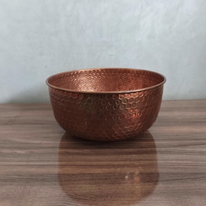 Moroccan Copper Sink – Handcrafted Bathroom Vessel Sink – Antique Gold Basin – Round Hammered Copper Sink – copper Sink – Made in Morocco