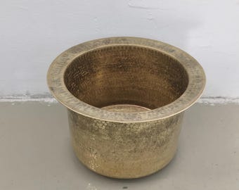 Hammered Brass Bathroom Sink Handmade Brass Vessel Sink Rustic Vanity Basin Antique Gold Countertop Sink