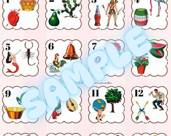 Tablero de juego de Lotería