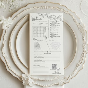 Jeux de table de mariage Menu cocktail Activité Réception Menu du bar de mariage Programme d'activités Modèle de plaque de boisson signature Dîner Menu de fête