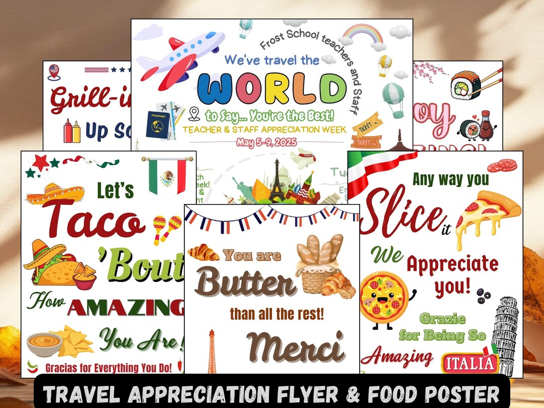 Around the World Teacher Appreciation Week Itinerary Bundle ...