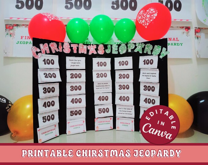 Christmas jeopardy game template