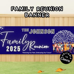 Royal Blue & Silver Familientreffen Banner Schwarze Familie Willkommen Schild Banner Benutzerdefinierter Stammbaum Dekor afroamerikanisches Familientreffen Poster