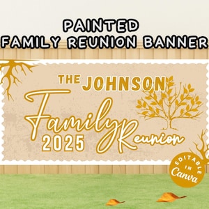 Sommer Bemalte Banner Familie, Einzigartige DIY Familientreffen Dekor Stammbaum Handgemalte Banner Vorlage Gold Familientreffen Handgemaltes Zeichen