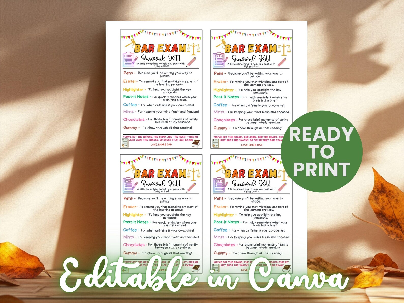 Bar Exam Survival Kit, Law School Graduation Gift, Bar Prep Care ...