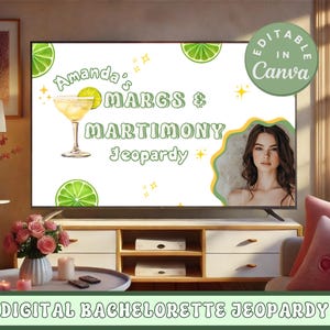 Margs and Matrimony Bachelorette Jeopardy Party Game Editable Bridal Shower Game Template Final Fiesta Bachelorette Mexico Beach Trivia Game