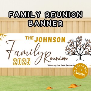 Family Reunion Tree Banner, Custom Family Gathering Decor, Personalized Family Tree Sign, Reunion Welcome Sign Banner, Outdoor Family Banner
