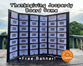 Thanksgiving Jeopardy Board Game Fall Trivia Jeopardy Game Office Friendsgiving Quiz Game Autumn Jeopardy Board Work Fall Party Game Holiday