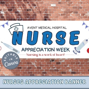 Nurse Week Banner 2025, Printable Nurse Appreciation Decor, Thank You Nurse Gift, Happy Nurses Week Celebration  Nurses Week Wall Banner DIY