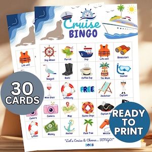 Cruise Ship Bingo Card, Printable Vacation Game Bingo, Family Fun Activity, People Watching Bingo for Cruises, Travel Trip Bingo Game Cards