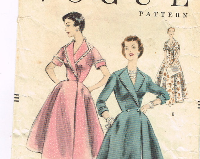 Original 1950's Easy to Make Housecoat or Dress Pattern Etsy